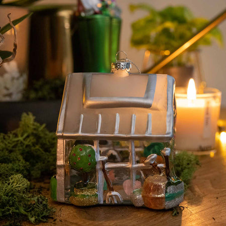 Glass Greenhouse Christmas Bauble Decoration Large