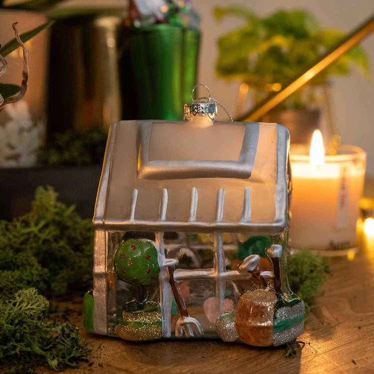 Glass Greenhouse Christmas Bauble Decoration Large