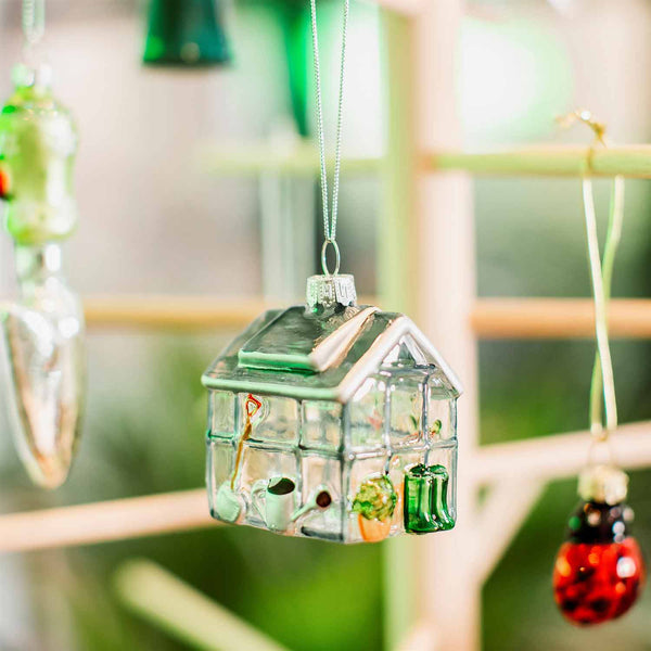 Glass Greenhouse Bauble - Set of 2