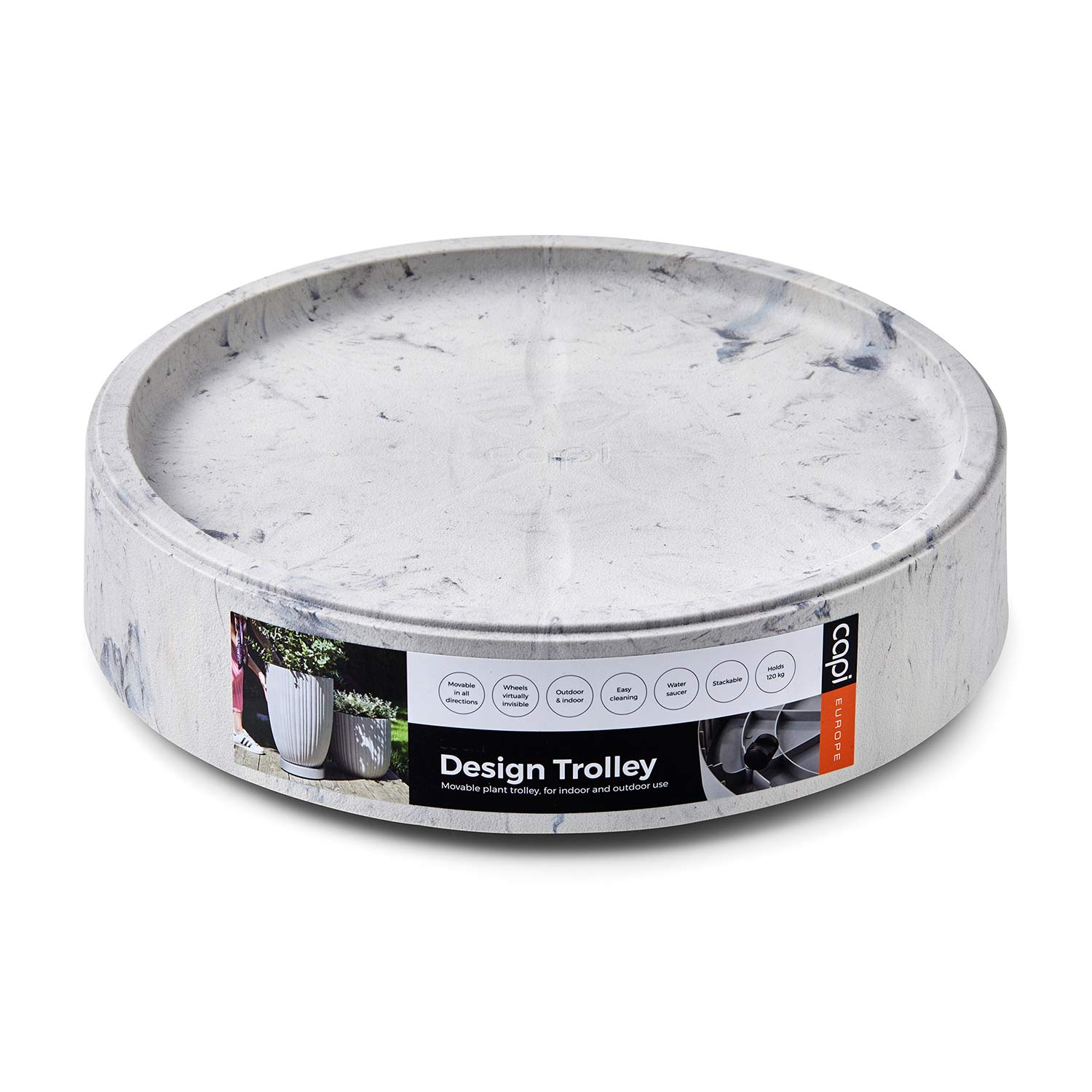 Marble Effect Pot Trolley