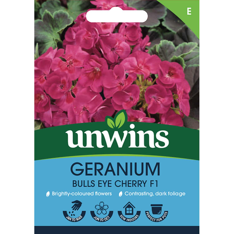f1 geranium seeds Geranium Seeds 'Bulls Eye Cherry' F1