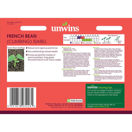 French Bean Climbing Seeds 'Isabel'