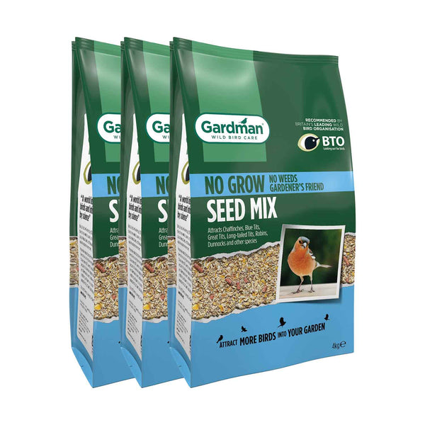 Gardman No Grow Seed Mix - 3 x 4kg