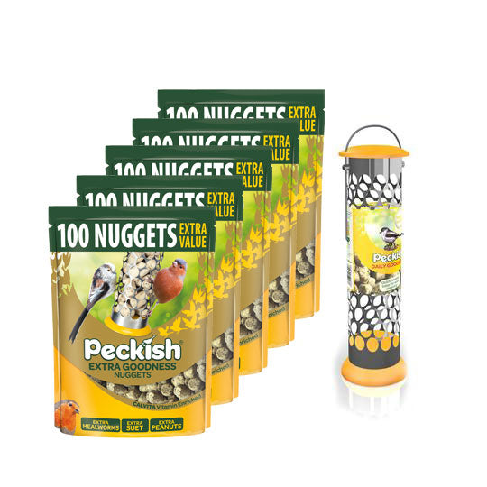 Peckish Extra Goodness Nuggets 2kg and Feeder Bundle