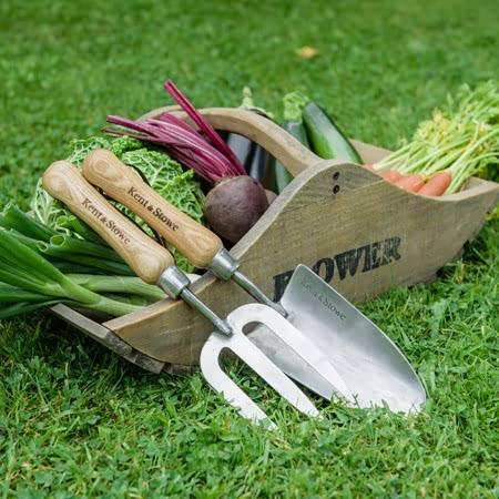 garden trowel fork set Kent & Stowe Stainless Steel Hand Trowel and Fork Set