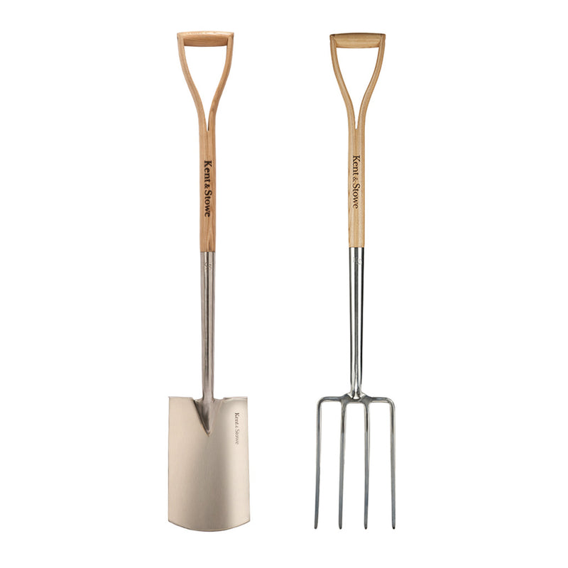 Kent & Stowe Stainless Steel Digging Spade and Fork Set
